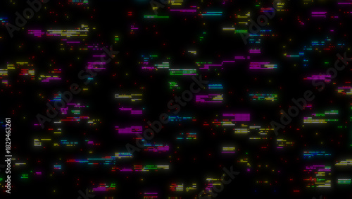 Neon Glitch Data Matrix Background – Futuristic Cyber Digital Noise Pattern Tech Wallpaper. Perfect for Technology visuals, sci-fi interfaces, coding wallpapers, cybersecurity concepts.