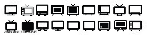 TV Vector Silhouette Set | Retro & Modern Television Graphics Clipart
