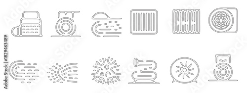 twelve minimalist line art silhouettes graphic set