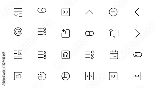Ui ux icon set, user interface iconset collection.