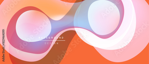 Abstract flowing shapes, vibrant orange, pink hues. Modern design, smooth gradients create dynamic visual effect. Background element.