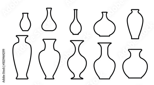 vase line icon isolated on white background