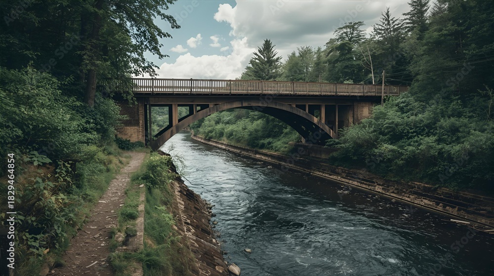 Obraz premium old bridge over the river