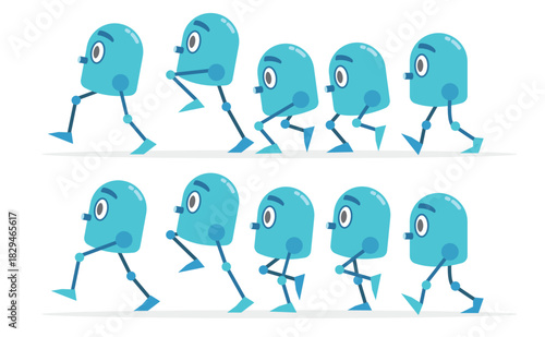 walk cycle icons vector 