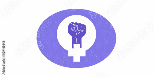 Feminist symbol with raised fist illustrating women s empowerment and gender equality