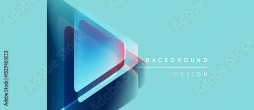 Abstract geometric design. Overlapping triangles create depth, vibrant blue hues dominate. Minimalist style, modern aesthetic. Background element.