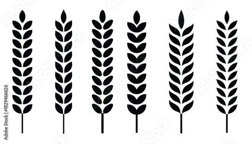 wheat symbol vector isolated on white background
