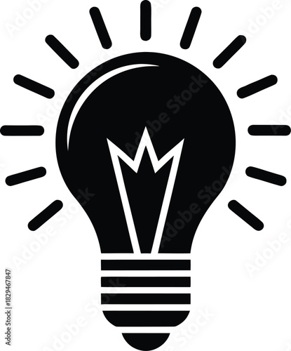 Modern energy efficient light bulb icon with clean design