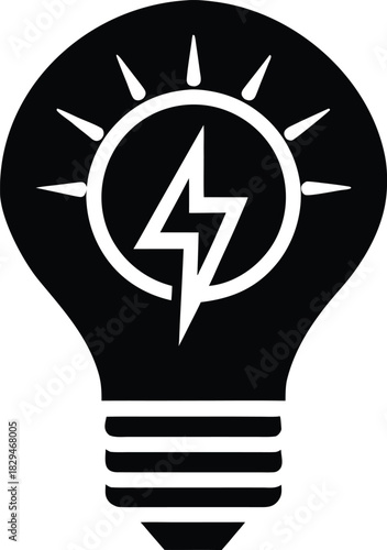 Green energy light bulb icon representing renewable power and sustainability