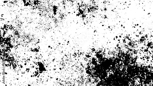 Grunge texture overlay in black and white. This high-contrast digital illustration is an abstract design vector set.