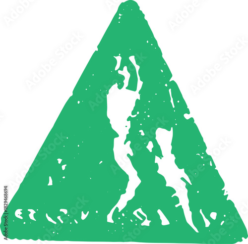 Green triangle shape in an abstract design. Simple vector illustration suitable for various graphics and backgrounds.