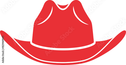 Red cowboy hat vector icon