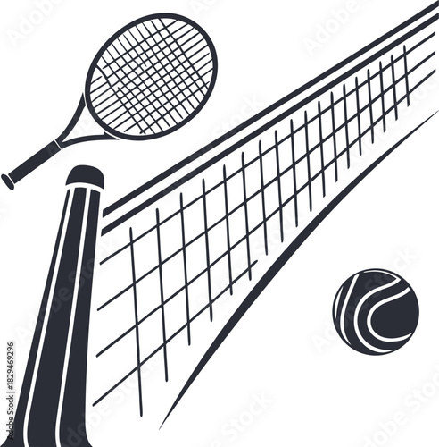 tennis racket and ball