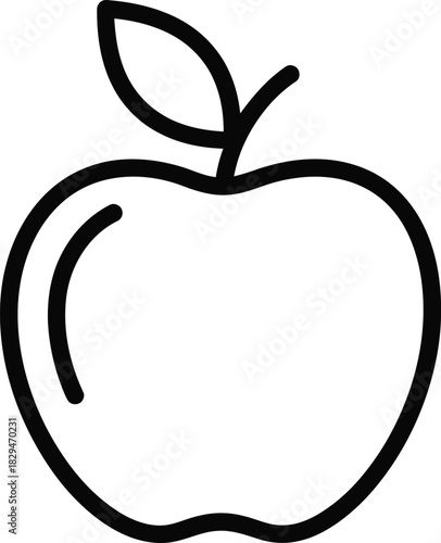 Apple outline flat design icon