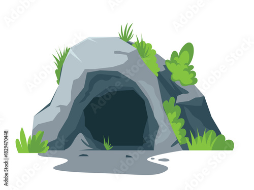 Stone cave dwelling, entrance to cave