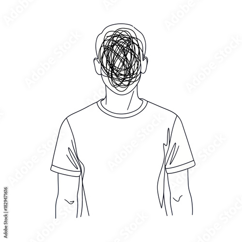 Abstract illustration of a person with a tangled mind.