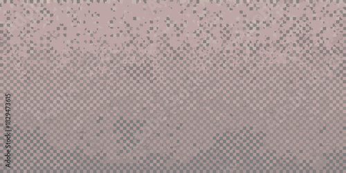 Abstract background with checkerboard pattern and fading effect in muted pink and gray