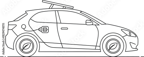 Electric car charging with solar panel