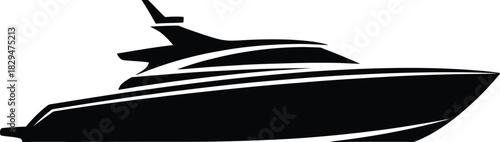 Black silhouette yacht icon