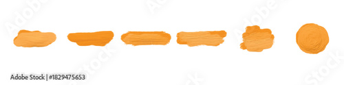  Set of assorted hand-painted gold brush strokes on a white backdrop. Gold acrylic paint smears. Gold paint brush strokes collection isolated with Transparent Background.,  vector illustration.
