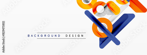 Abstract geometric shapes, vibrant colors, minimalist design. Background features intersecting lines, modern aesthetic. Clean, simple composition.