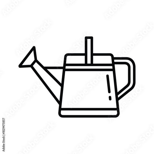 Watering can outline icon for gardening, plant care, and spring activities. essential tool for plant irrigation.