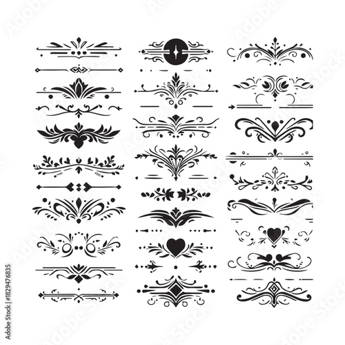“Classic Floral Border and Divider Designs – Elegant Ornament Collection”