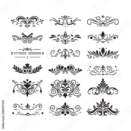 “Classic Floral Border and Divider Designs – Elegant Ornament Collection”