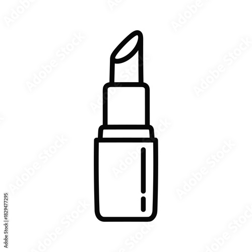 Outline icon of a lipstick, representing makeup, beauty, cosmetics, fashion, and glamour industry