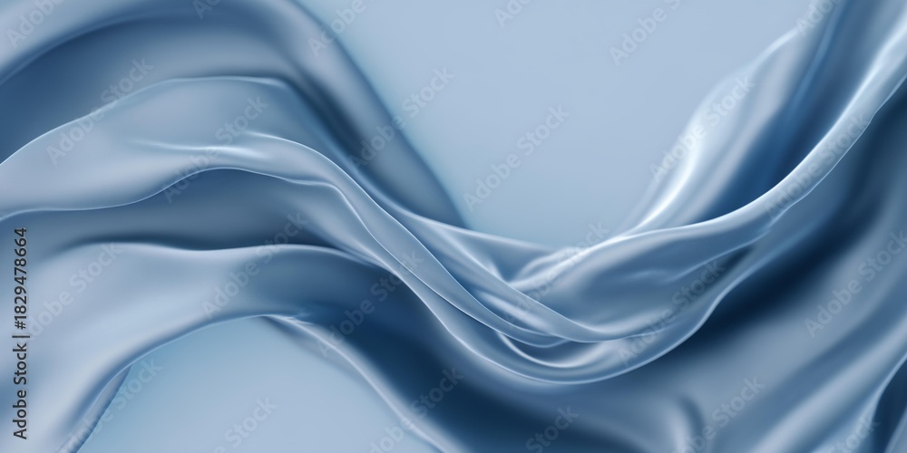 Fototapeta premium Blue fabric with a wave pattern