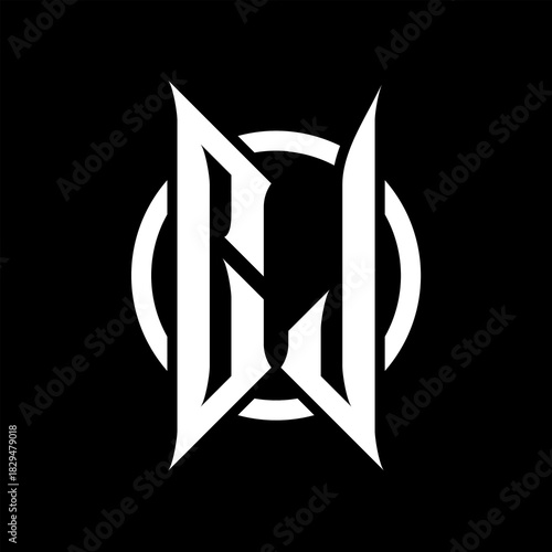 CJ Monogram Logo on Black Background