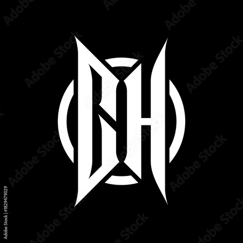CH Monogram Logo on Black Background