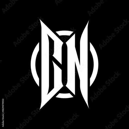 CN Monogram Logo on Black Background