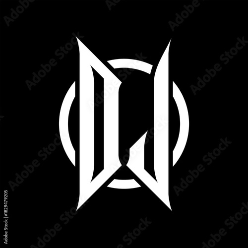 DJ Monogram Logo on Black Background