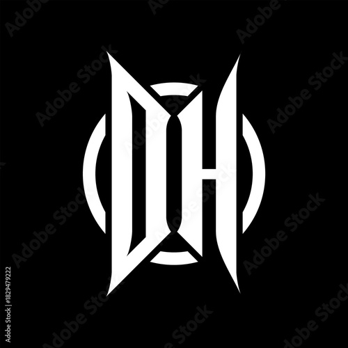 DH Monogram Logo on Black Background