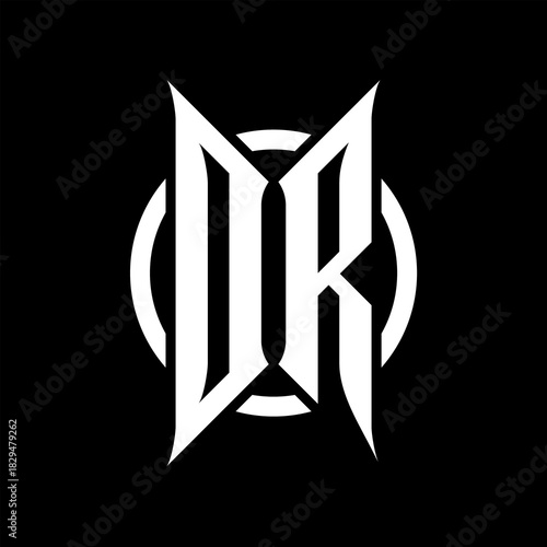 DR Monogram Logo on Black Background