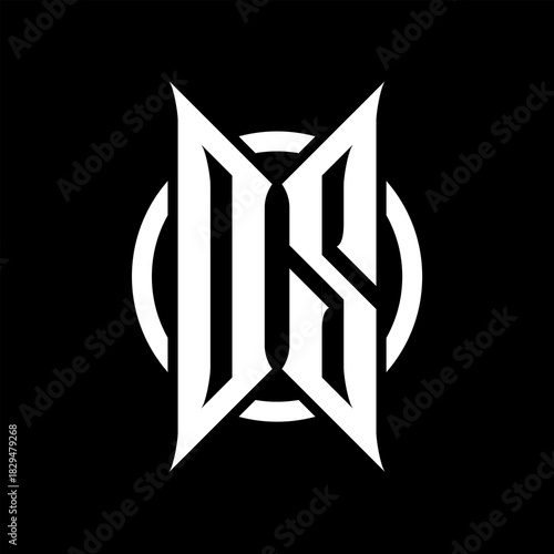 DS Monogram Logo on Black Background