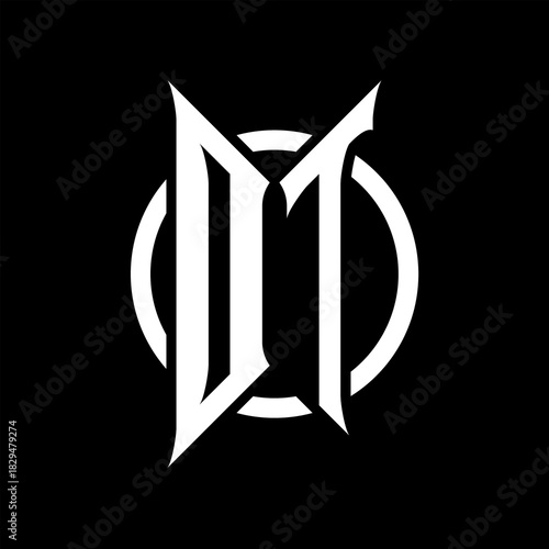 DT Monogram Logo on Black Background