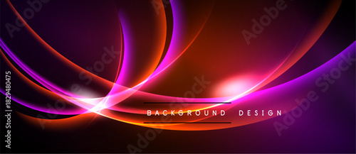 Abstract vibrant waves, red purple hues, dynamic light effects. Modern design element for backgrounds, presentations. Smooth gradients create visual interest.