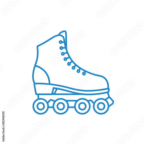 Roller Skate Icon – Inline Skating Outline Vector Design
