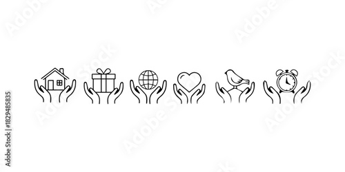 A solitary tree silhouette stands tall against a clean white background isolated on white background