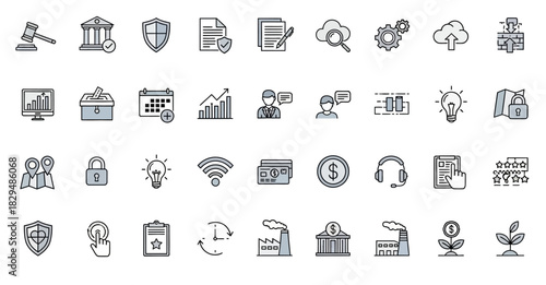 Set of Business and Finance Icons for Web and Mobile Design.