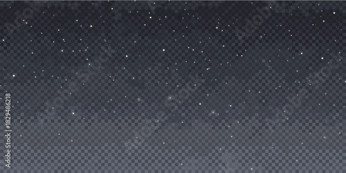 Realistic falling snow on transparent background for winter holiday design