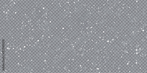 Falling snow overlay on transparent background for winter holiday designs