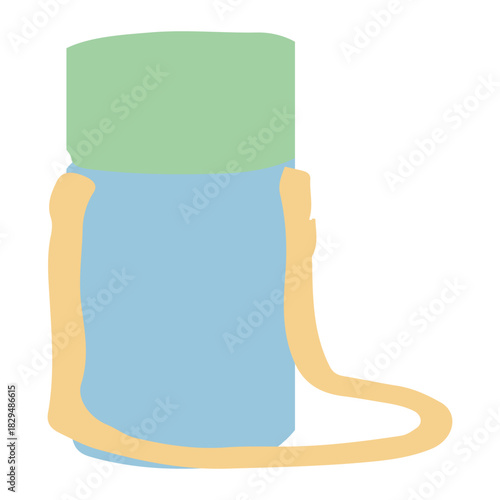 やさしい園じかんイラスト（主線なし・ゆるかわ）｜水筒のイラスト