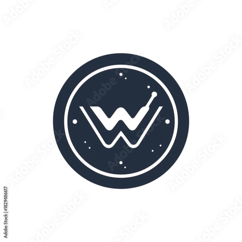 A minimalist black Web3 token icon designed with a futuristic digital coin silhouette and clean geometric edges. Perfect for blockchain projects, crypto dashboards, NFT interfaces, DeFi platforms