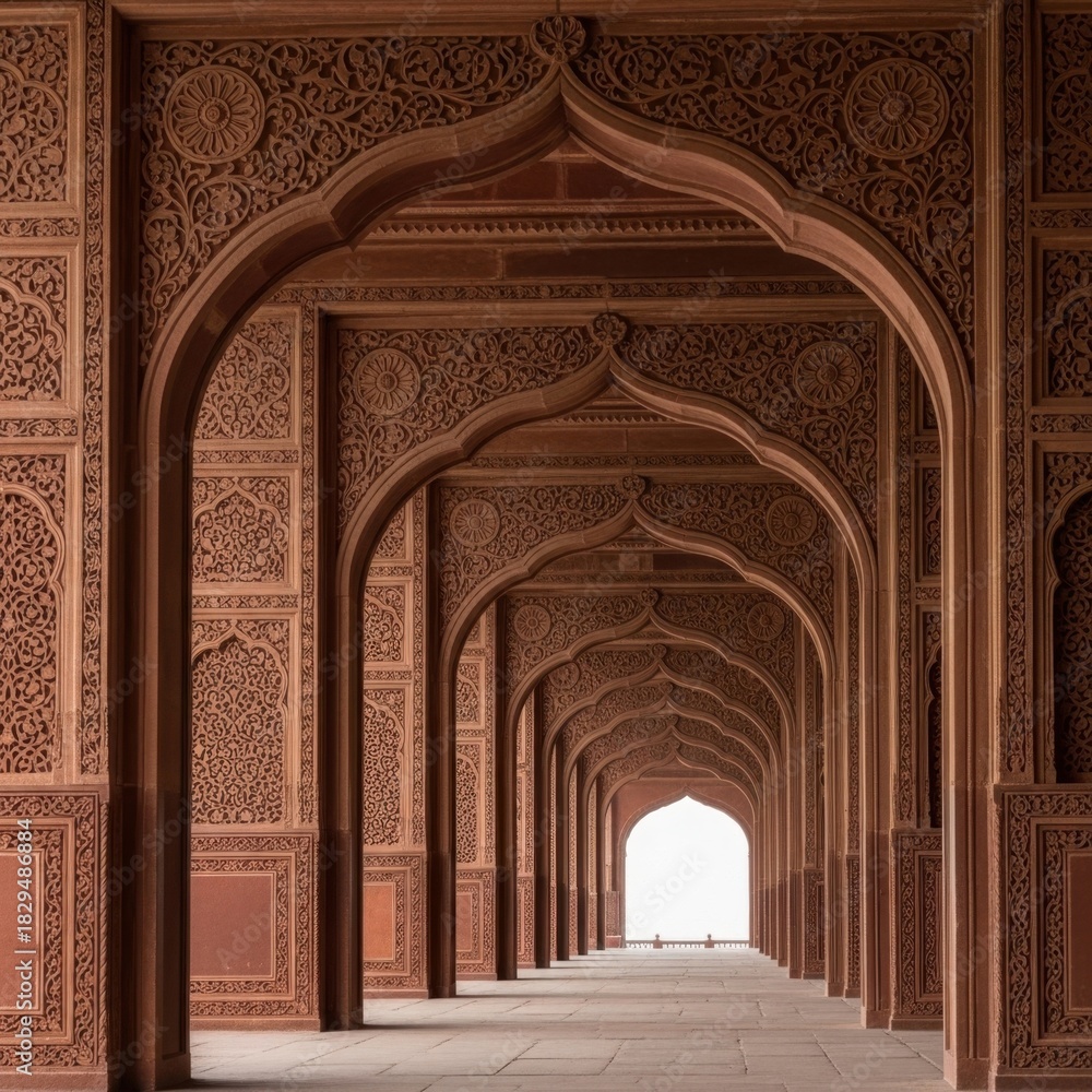 Naklejka premium Ornate Indian Arched Passageways