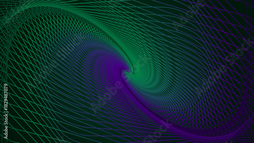 An abstract spiral background made of curved intersecting lines forming a dynamic vortex pattern