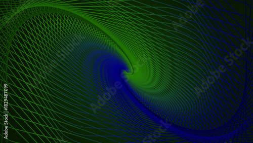 An abstract spiral background made of curved intersecting lines forming a dynamic vortex pattern