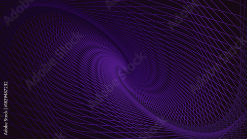 An abstract spiral background made of curved intersecting lines forming a dynamic vortex pattern